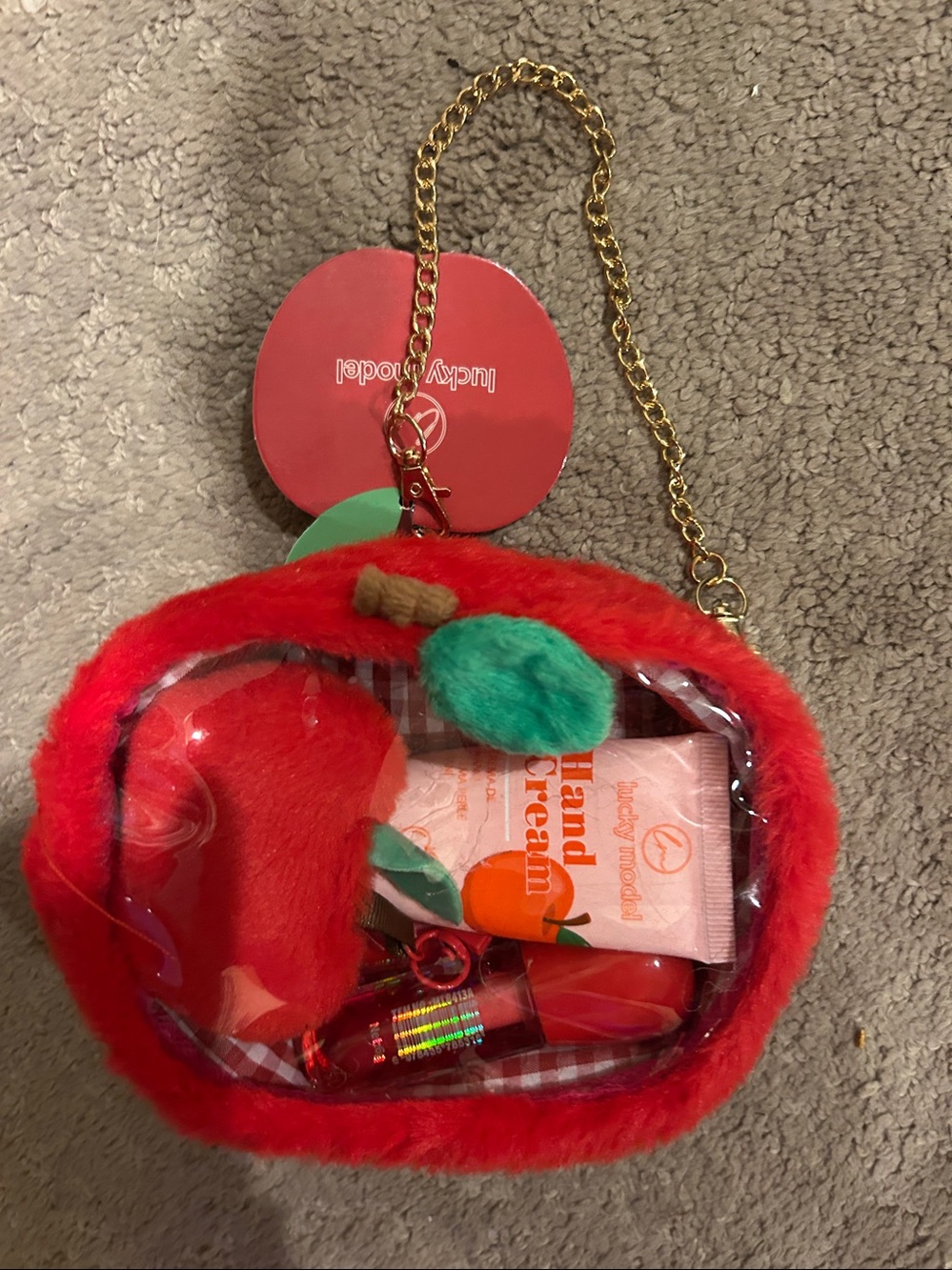 little girls purse with goodies